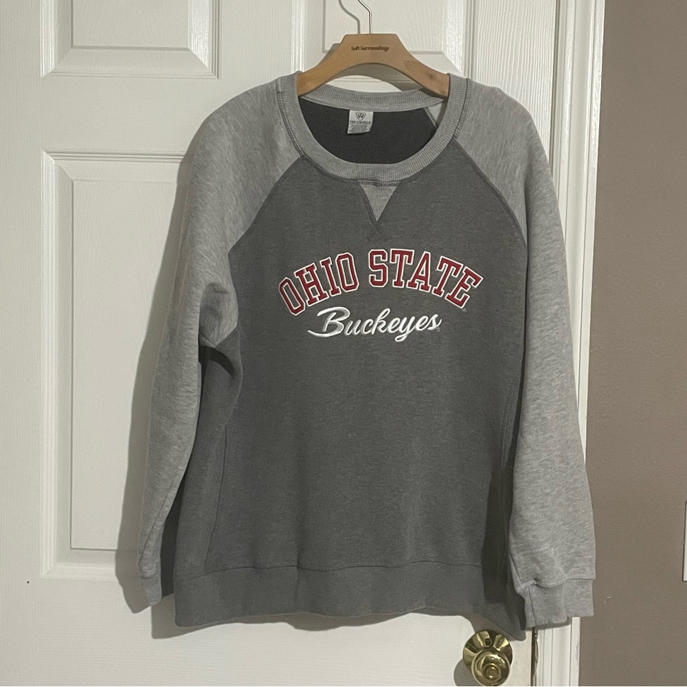 OHIO STATE BUCKEYES Sweatshirt Womens 3XL Pullover Gray Embroidered University